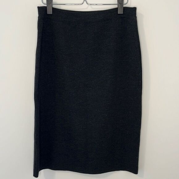 Bally Grey Sweater Knit Virgin Wool Pencil Skirt Sz 8 Made in Italy - Picture 1 of 5